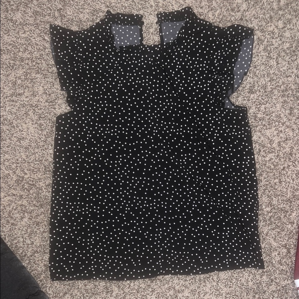 SHEIN Black and White Polka Dot Blouse